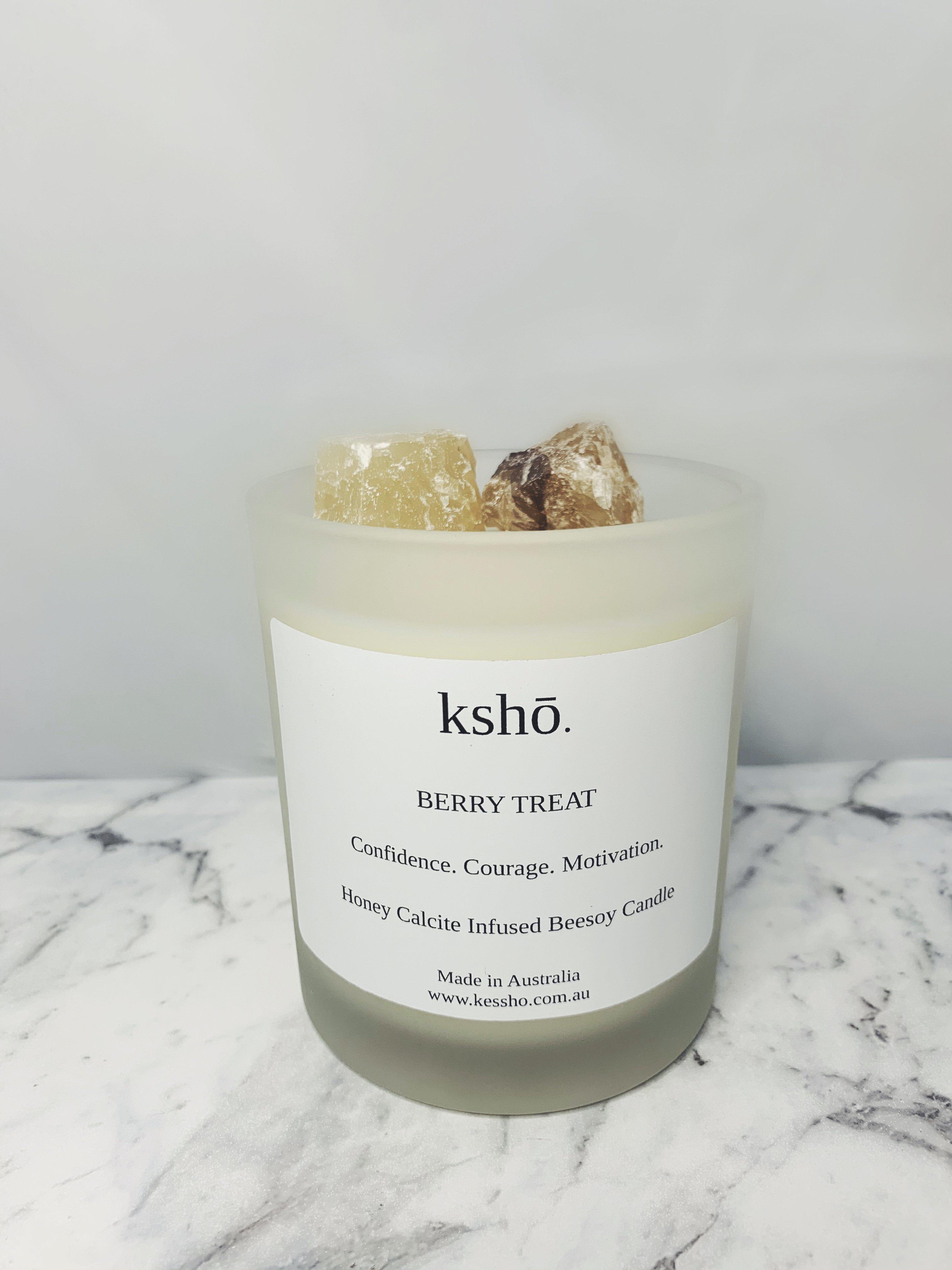 Honey Calcite Infused Beesoy Candle