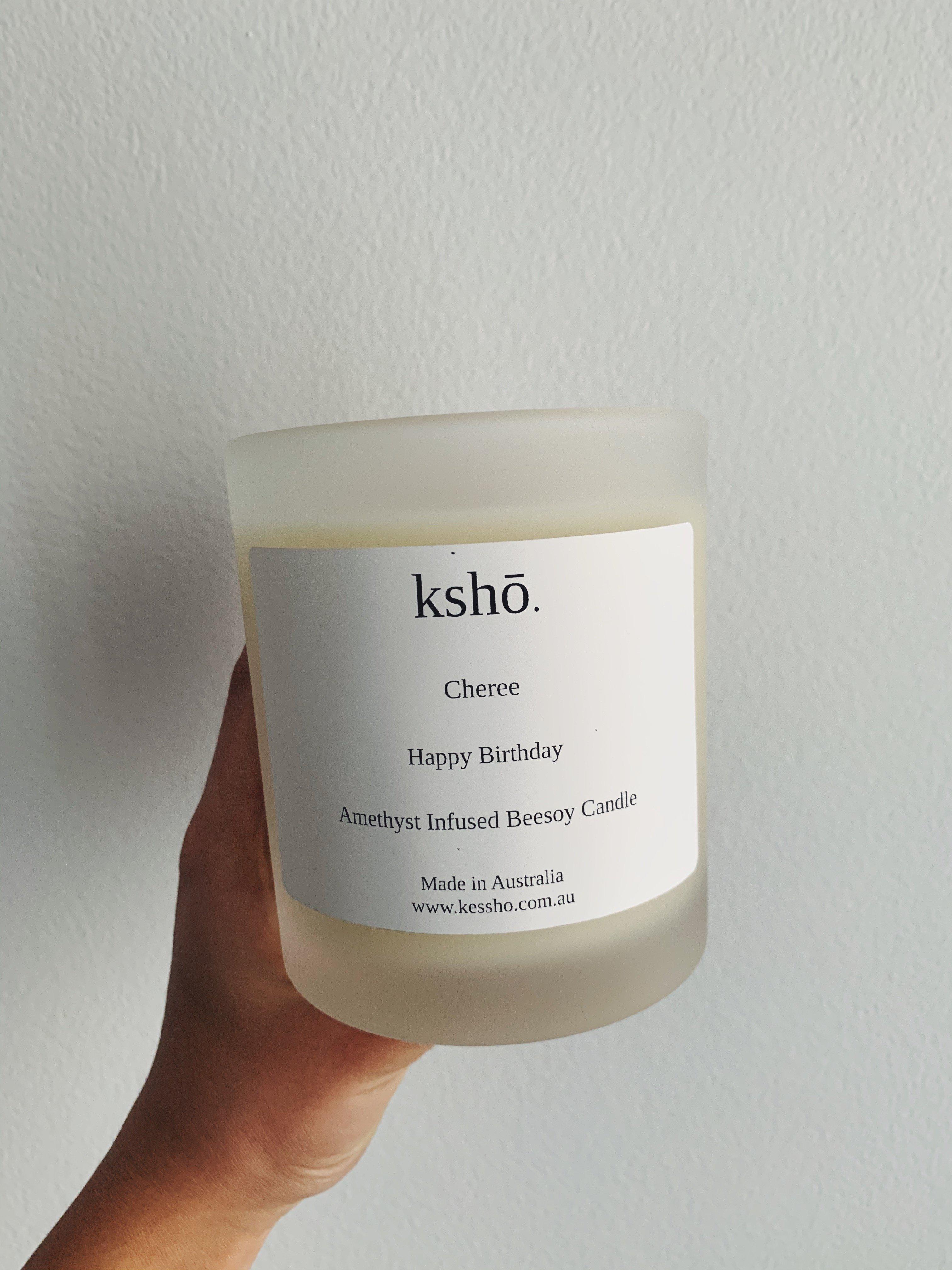 Personalised Crystal Infused Beesoy Candle
